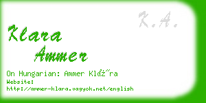 klara ammer business card